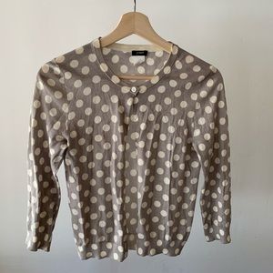 J. Crew Cotton Polka Dot Cardigan
